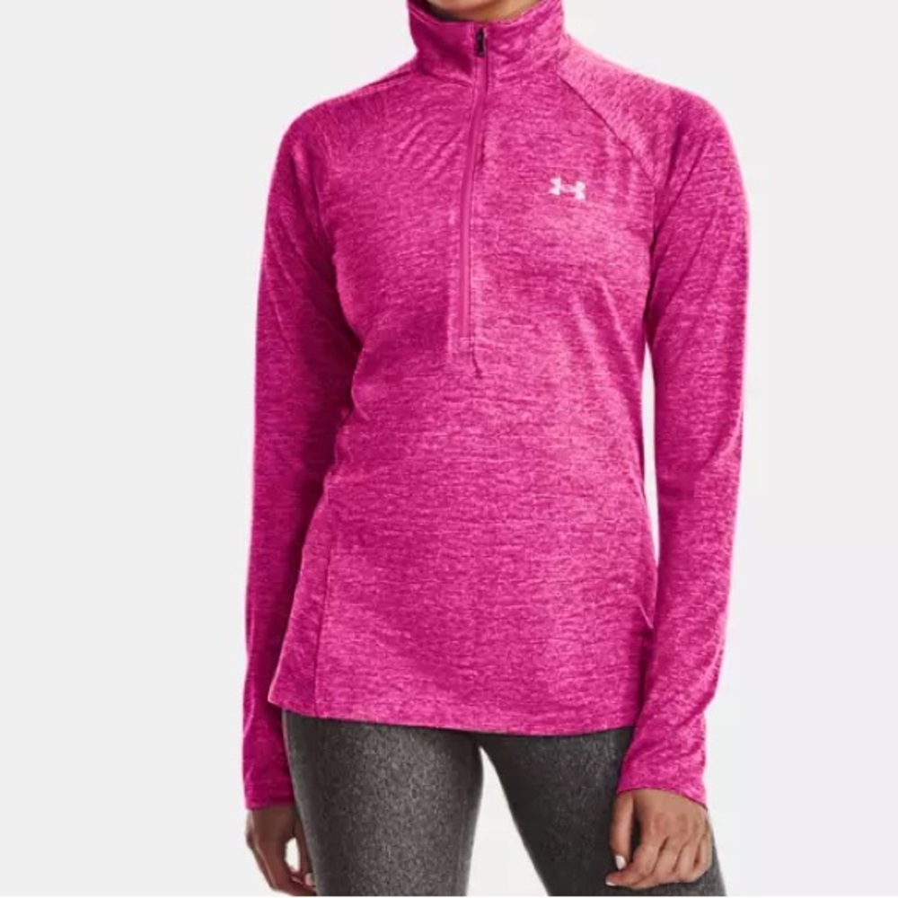 Under Armour Half Zip in Colors Rebel Pink / Pink Elixir / Metallic Silver
